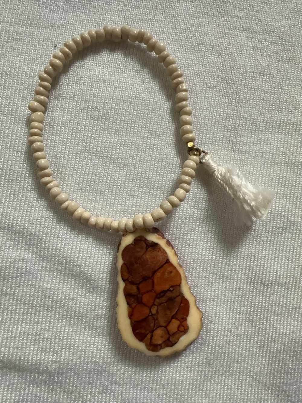 SCOTTISH HEATHERGEMS HEATHER White Beads Elastic Bracelet